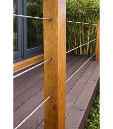 Passage câble dans poteau bois