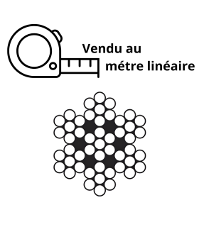 Câble inox 7x7 A4 vendu en coupe sur mesure – fourniture au mètre linéaire selon votre besoin.
