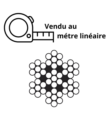 Câble inox 7x7 A4 vendu en coupe sur mesure – fourniture au mètre linéaire selon votre besoin.