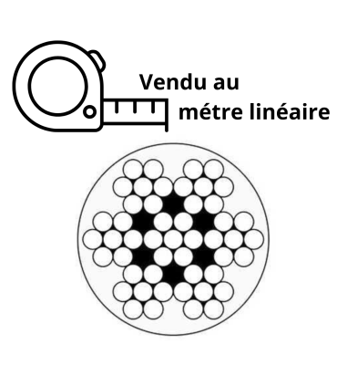 Câble inox A4 7x7 PVC blanc au mètre