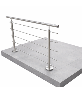 Kit garde-corps inox lisses Ø12 mm sur dalle – poteau Ø42,4 | FSA Inox