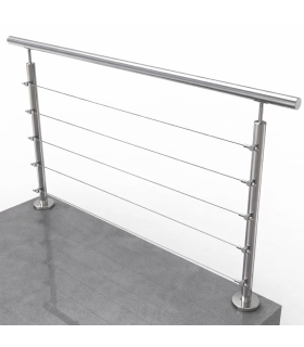 Kit garde-corps inox câbles Ø42,4 mm A2 / A4 sur dalle | FSA Inox