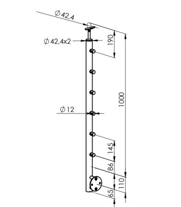 Kit garde-corps inox câble Ø4 mm à l’anglaise – poteau Ø42,4 | FSA Inox