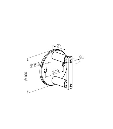 Kit garde-corps inox lisses Ø12 mm à l’anglaise – poteau Ø42,4