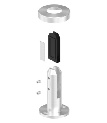Pince à verre inox duplex pour garde-corps piscine verre 12 mm