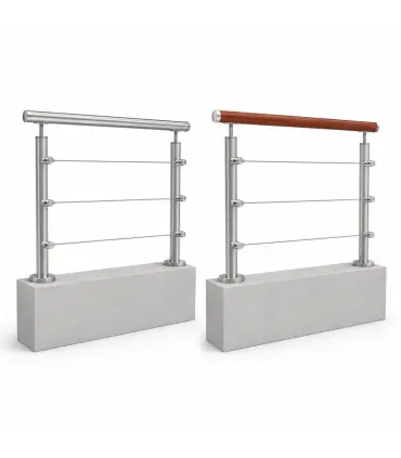 Garde corps de muret inox et sapelli