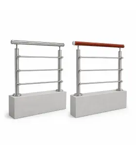 Garde corps de muret lisse inox sapelli