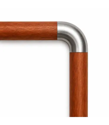 Connecteur coude 90° inox pour main courante bois