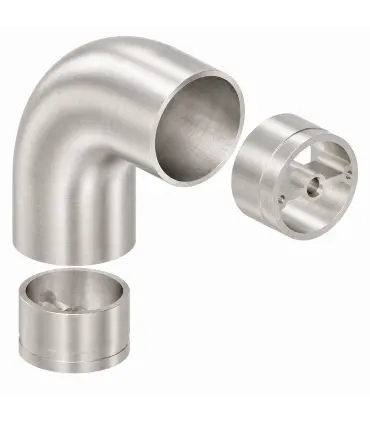 Connecteur coude 90° inox pour main courante bois
