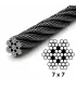 Câble inox noir A4 7x7 en couronne – laqué noir, Ø3 à Ø6 mm