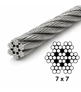 Câble inox 4 mm A4 7x7 souple – couronne garde-corps