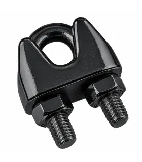 Serre-câble étrier inox noir A4 – noir mat, câble Ø2 à 8 mm