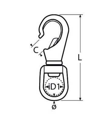 Mousqueton émerillon inox A4