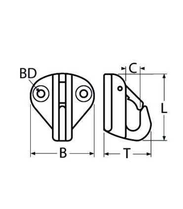 Mousqueton pare-battage inox A4