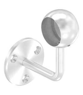 Support mural de main courante avec bague sphérique inox A2