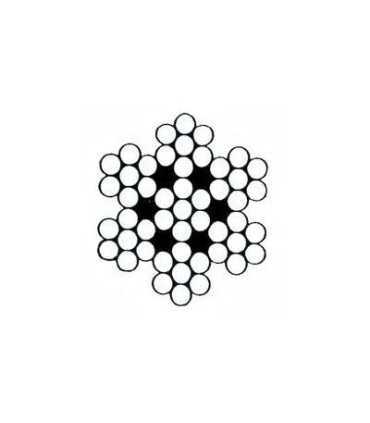 Section du câble inox 7x7 A4 – construction 7 torons composés de 7 fils (49 fils).
