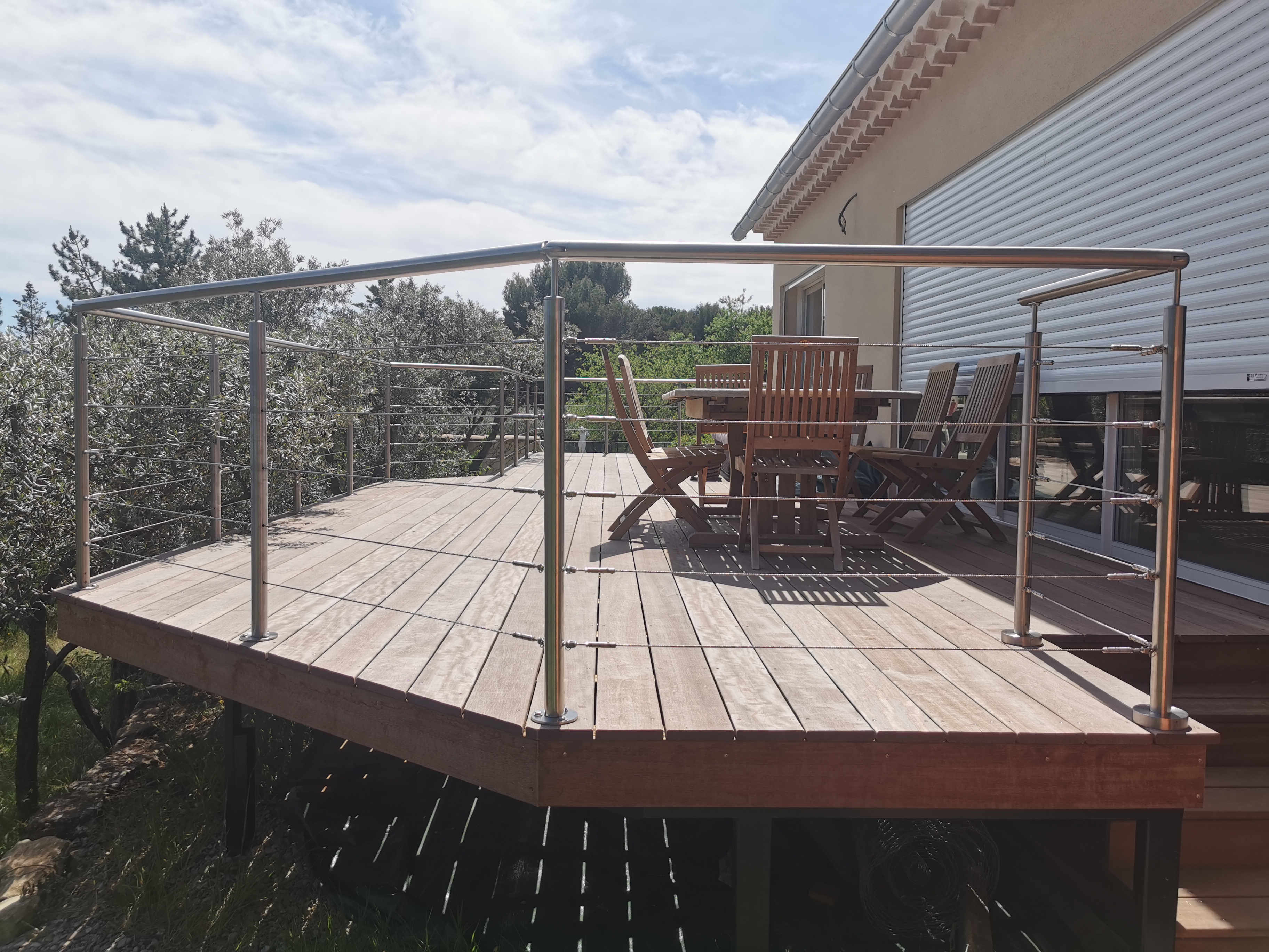 Garde-corps inox terrasse chantier